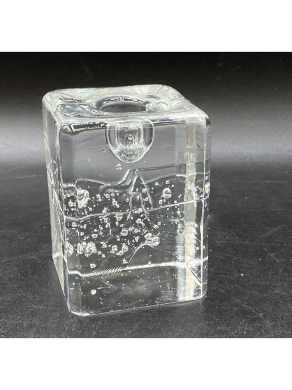 Iittala Arkipelago ICE Glass Triangular Candle Holder Timo Sarpaneva Finland